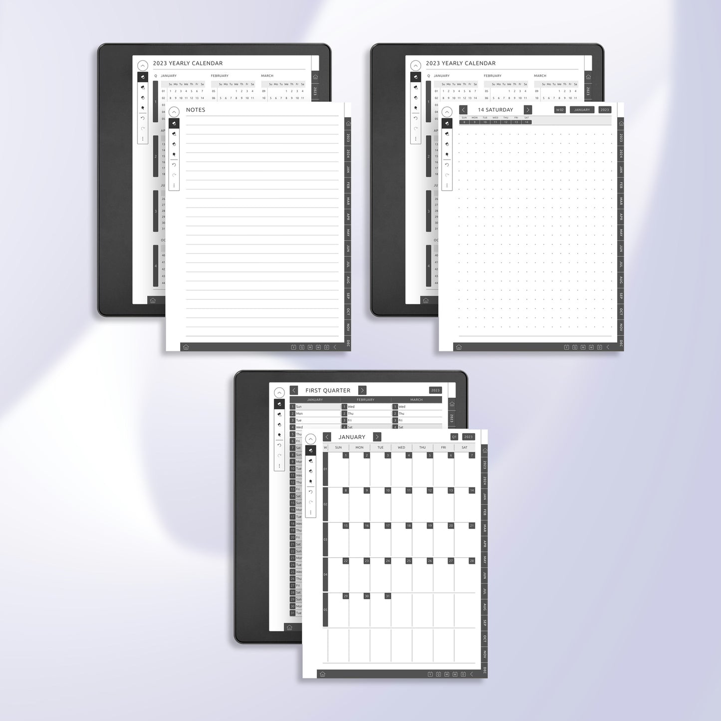 4 Kindle Scribe Notes Templates Planner Template Bundle