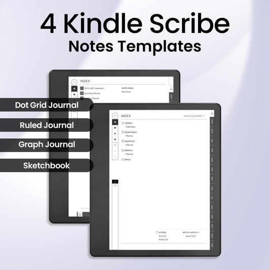 4 Kindle Scribe Notes Templates Planner Template Bundle