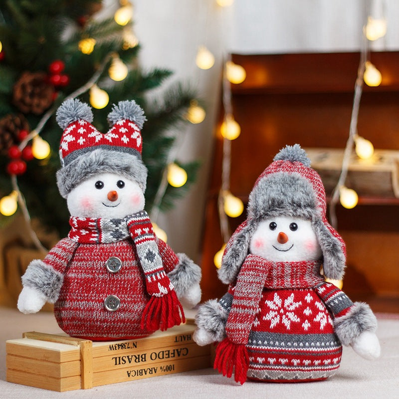 Cute Snowman Plush Doll with Lei Feng Hat & Scarf | Extendable Christmas Window Display Decor eprolo