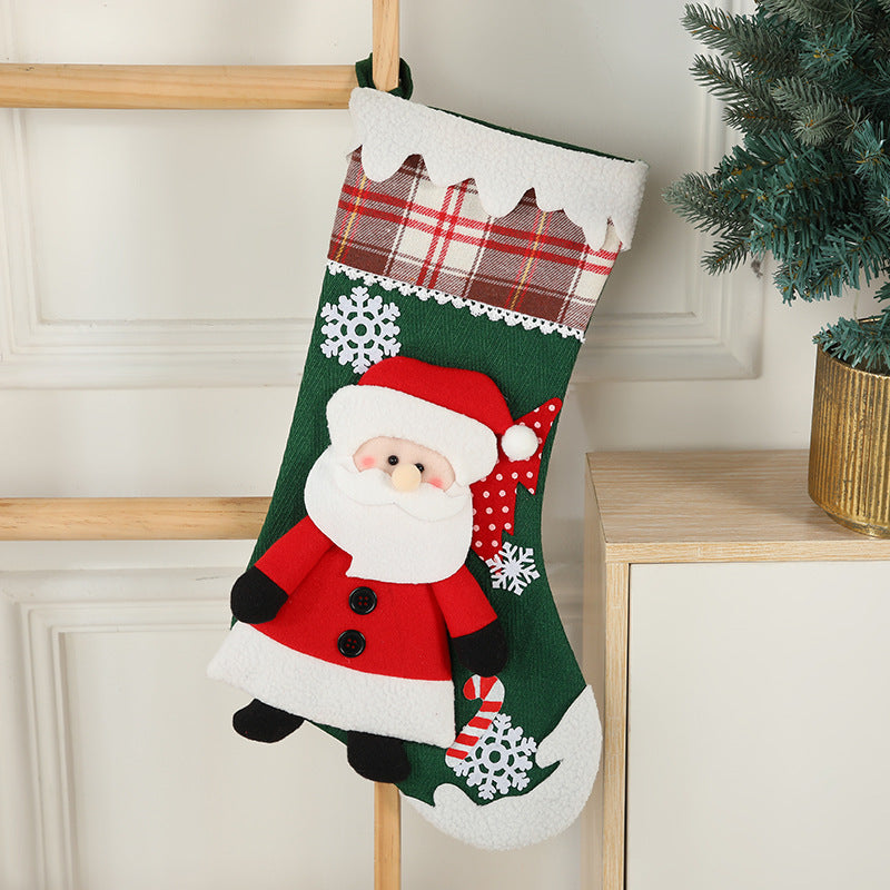 Cartoon Christmas Character Socks | 3D Santa, Elk & Snowman Gift Bag Pendants for Window & Tree Decoration eprolo