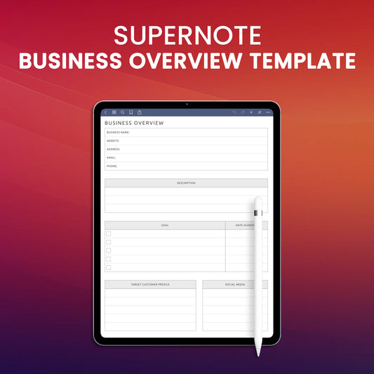 Supernote Business Overview Template Planner Template