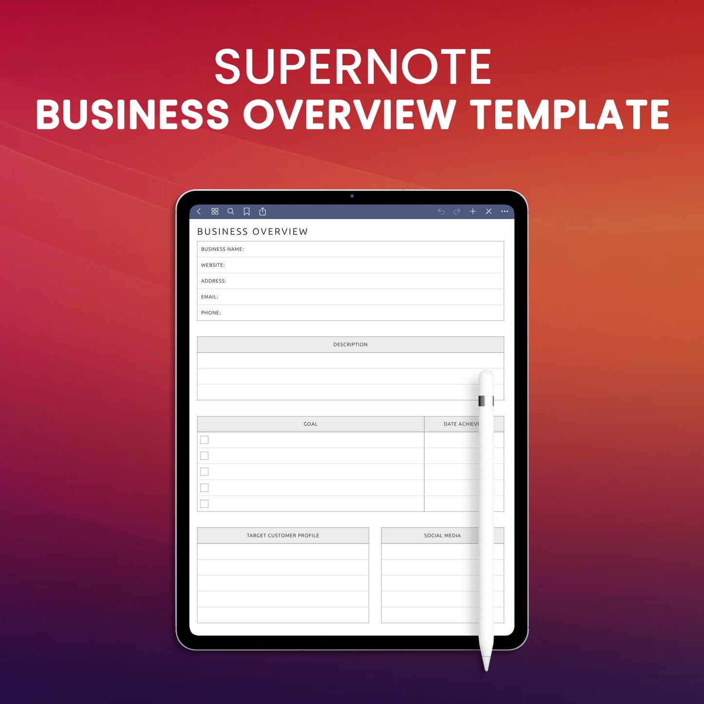 Supernote Meeting Agenda and Notes Template Planner Template