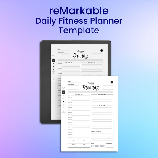 reMarkable 2 Daily Fitness Planner Template