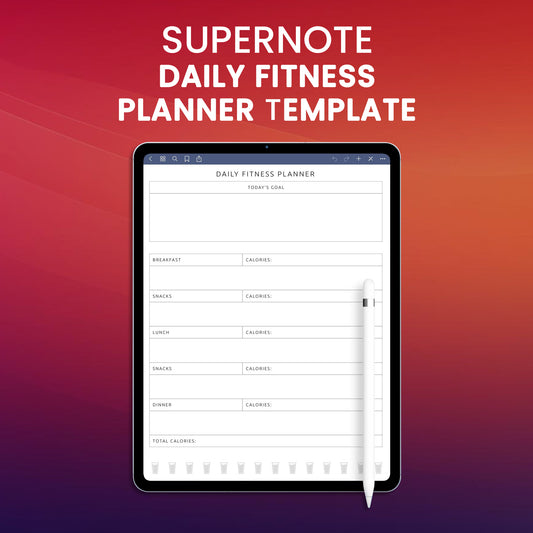 Supernote Daily Fitness Planner Template Planner Template