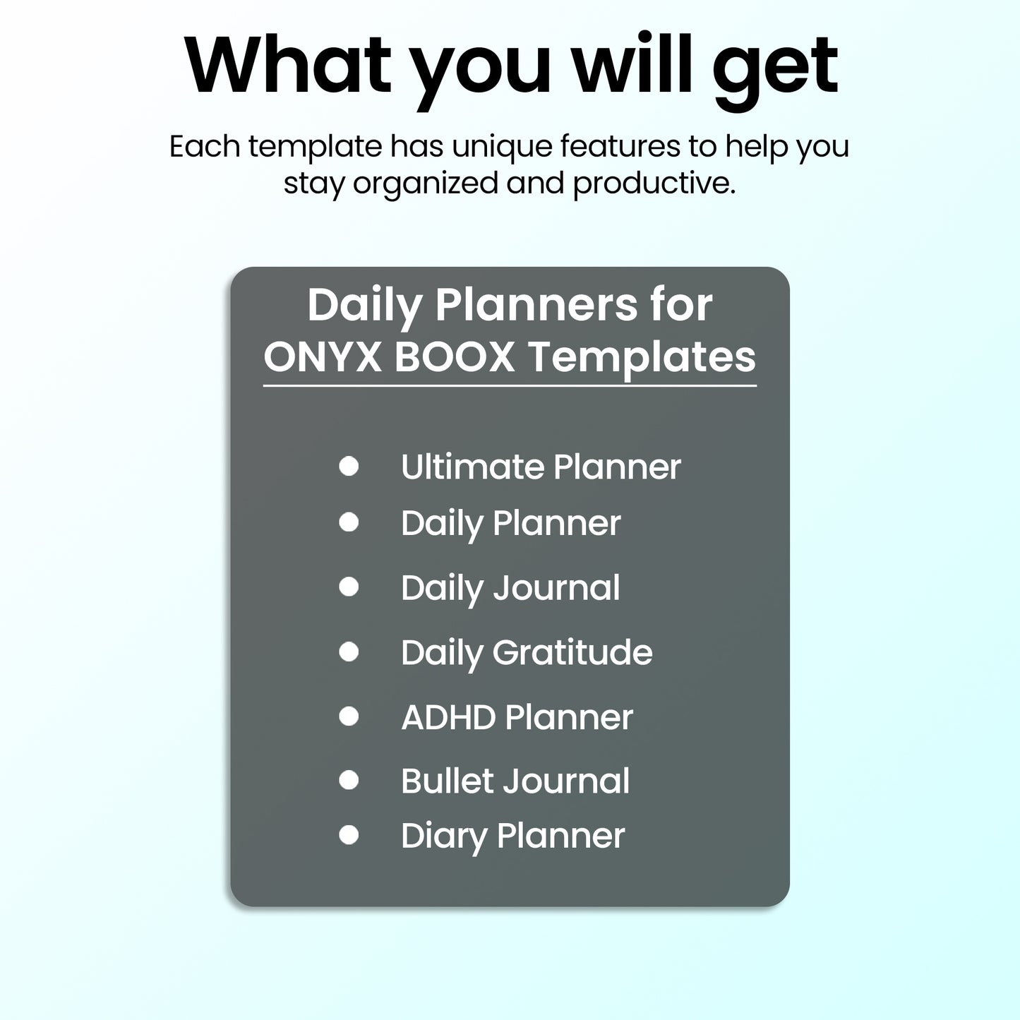 7 Onyx Boox Daily Planners Template Bundle