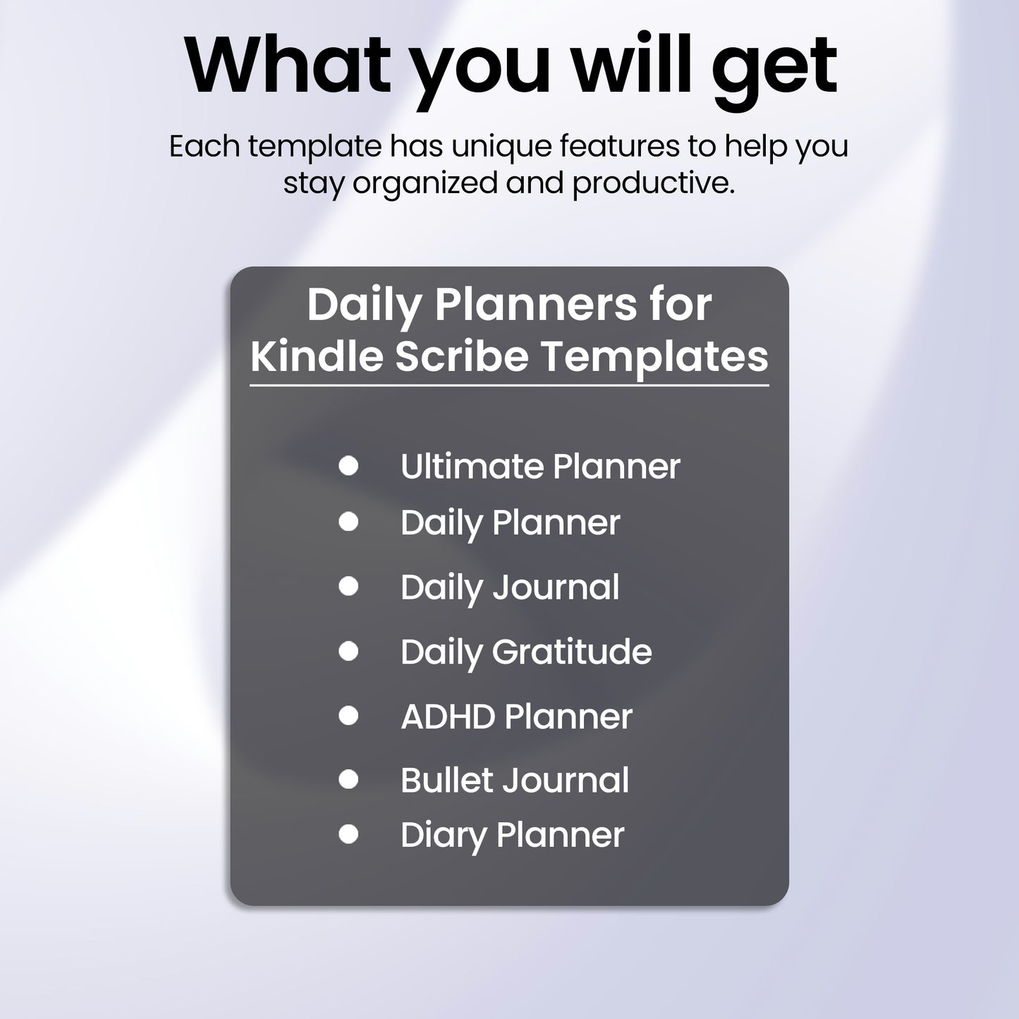 7 Kindle Scribe Daily Planner Template Bundle