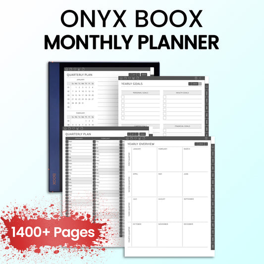 Onyx Boox Monthly Planners Template