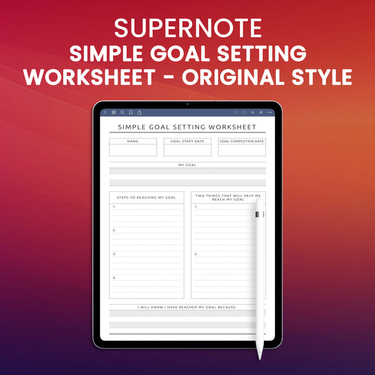 Supernote Simple Goal Setting Worksheet - Original Style Planner Template