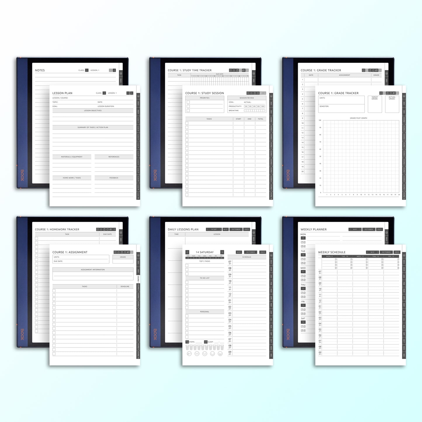 Onyx Boox Student Planners Template