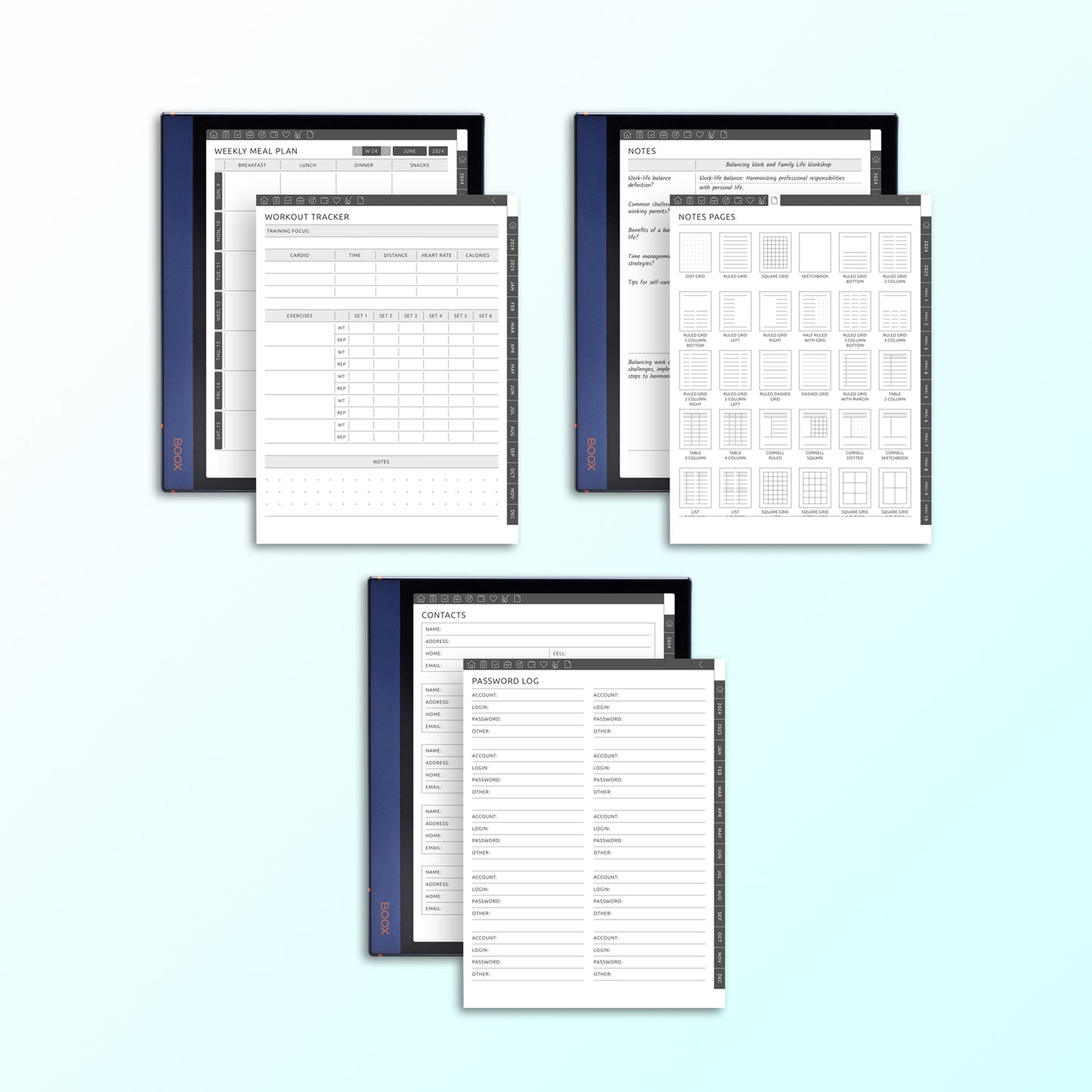 Onyx Boox Ultimate Planners Template