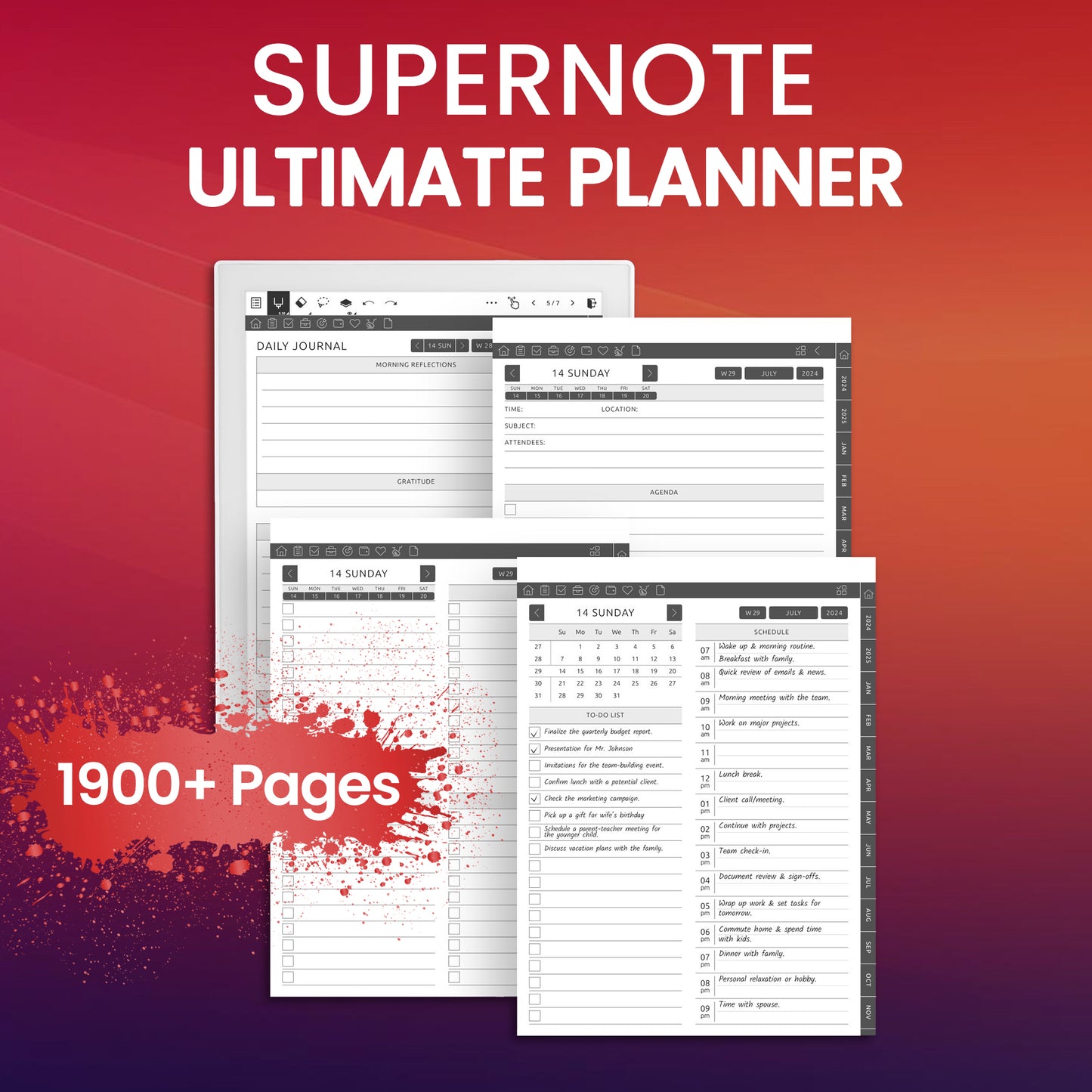 Supernote Ultimate Planner Template