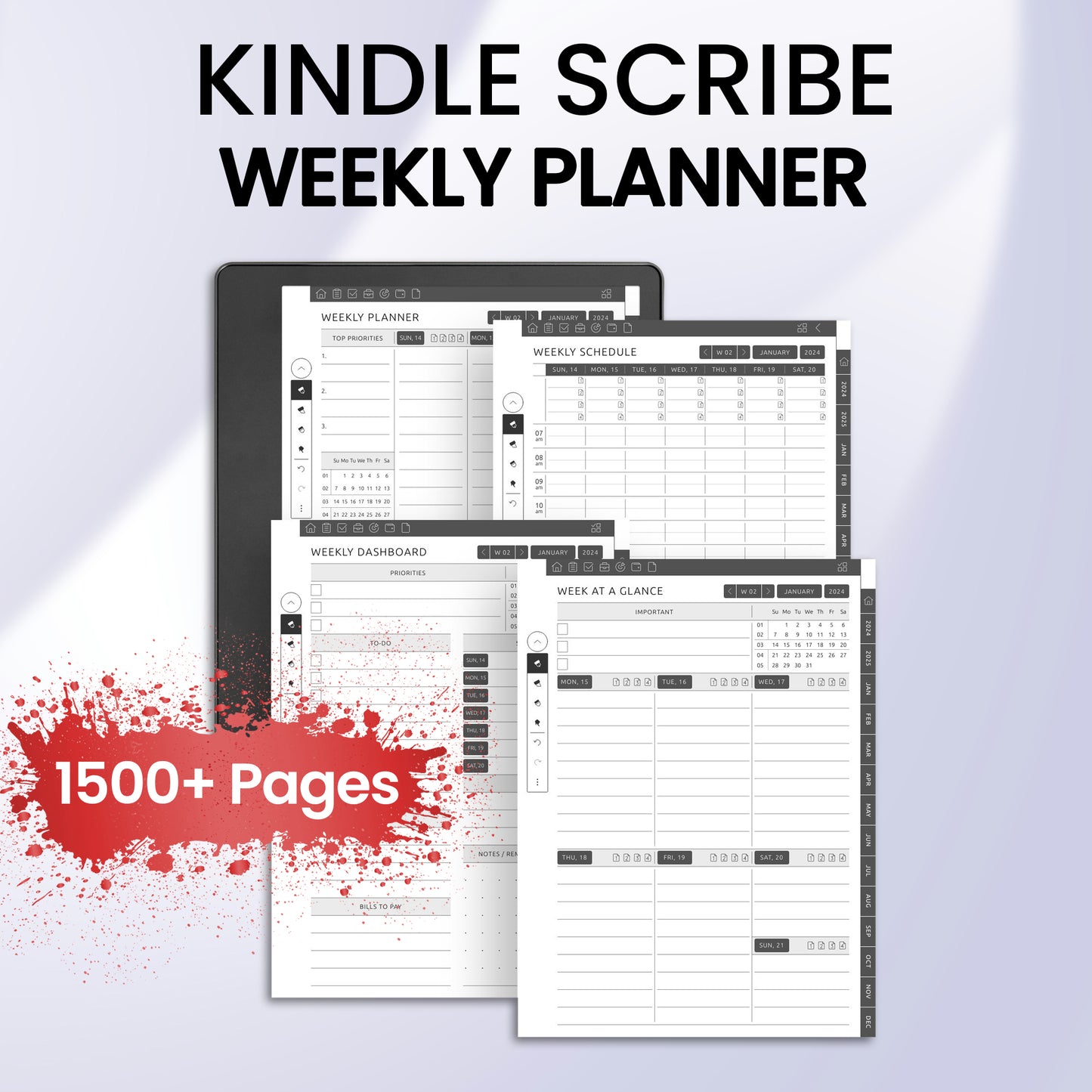 Kindle Scribe Weekly Planner Template