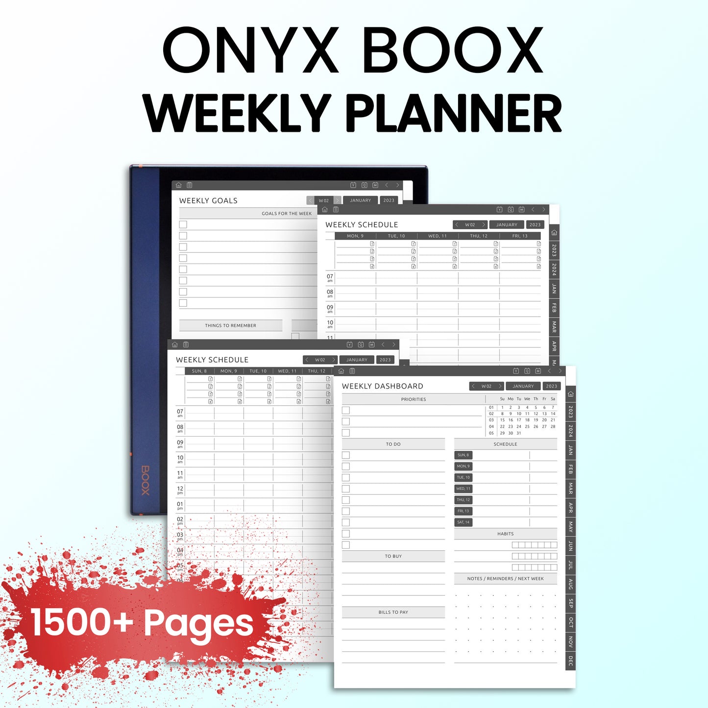 Onyx Boox Weekly Planners Template