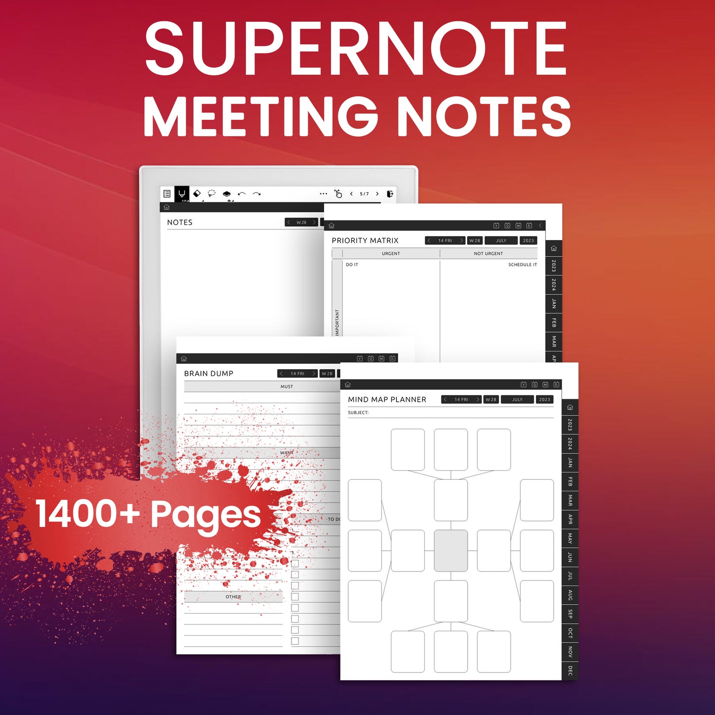 Supernote Meeting Notes Planner Template