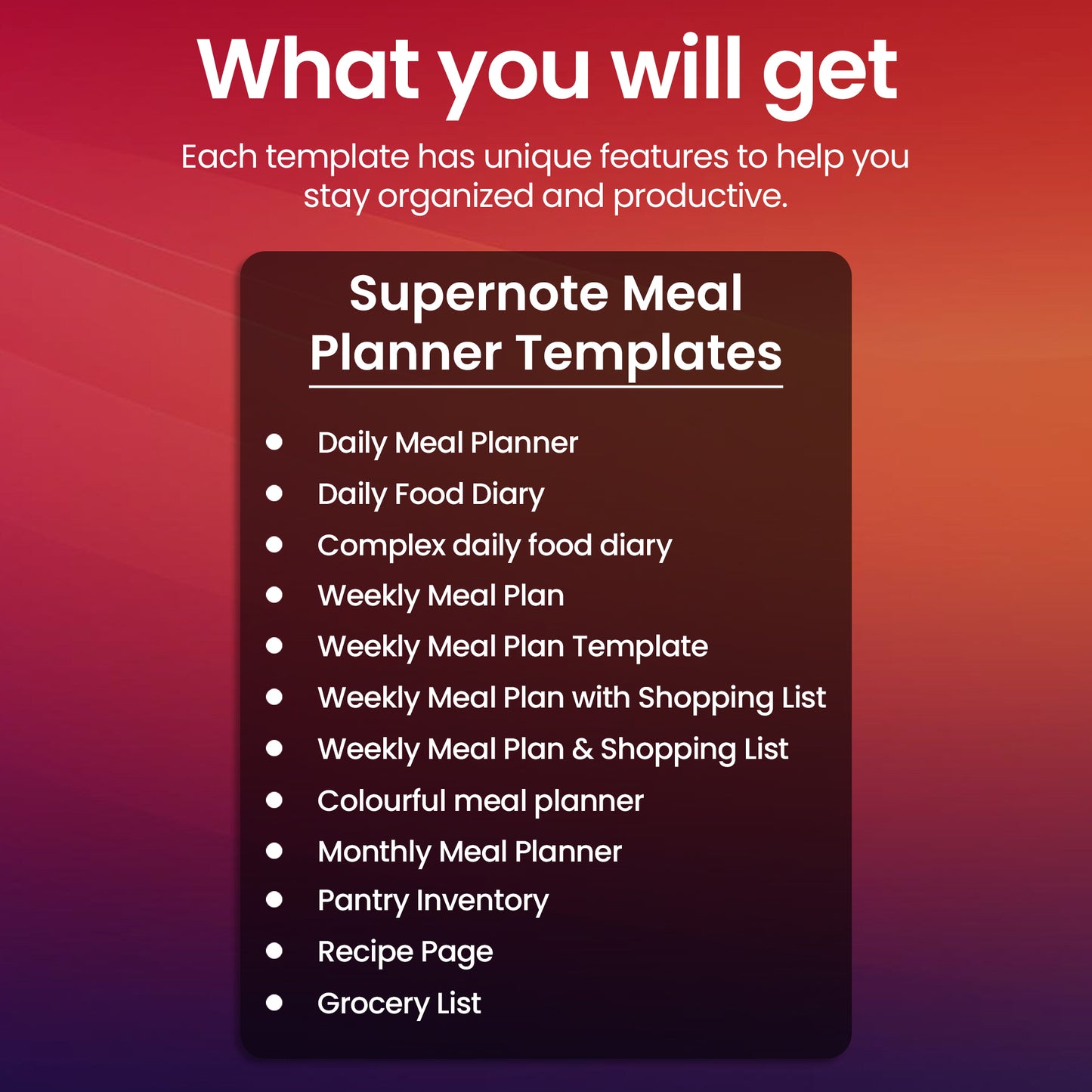 12 Supernote A5X Meal Planner Template Bundle