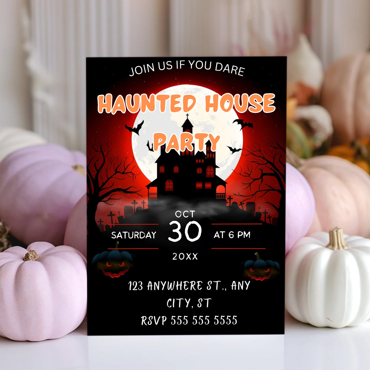 Haunted House Halloween Party Invitation Template