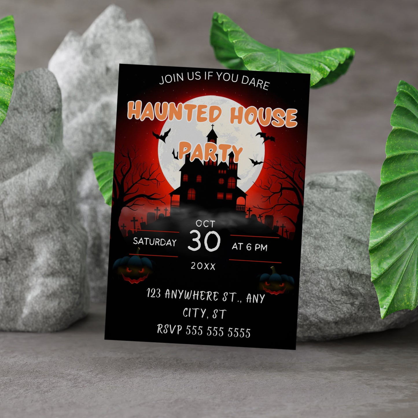 Haunted House Halloween Party Invitation Template