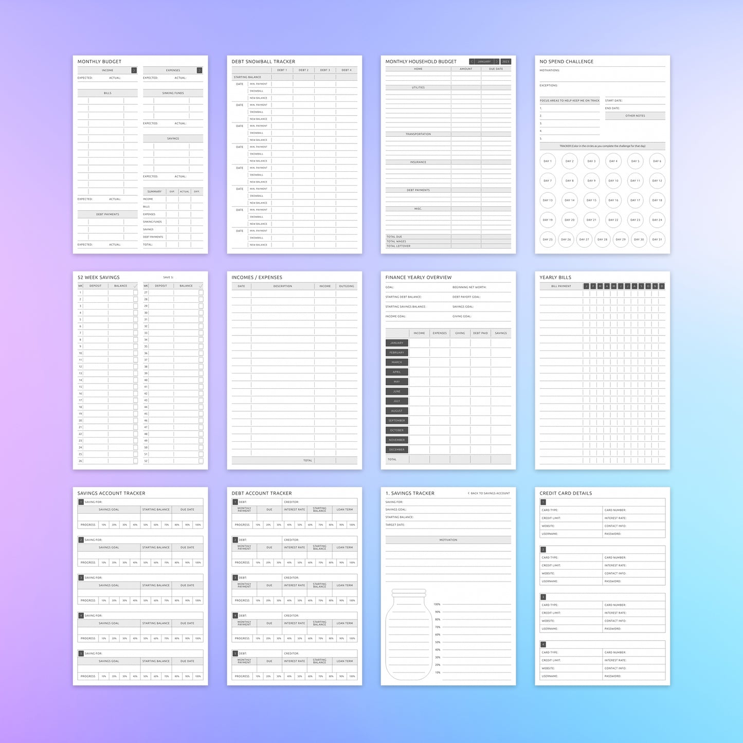 reMarkable 2 Budget Planner Template