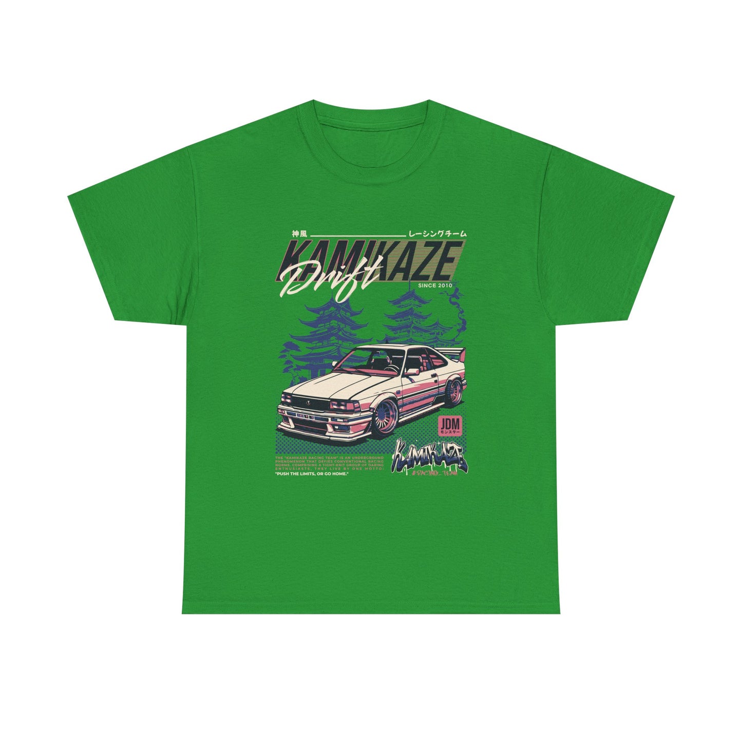 Retro Drift Car Tee - Unisex Heavy Cotton T-Shirt - CreativeRino
