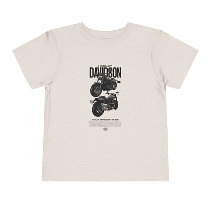 Harley-Davidson Fat Bob Toddler Short Sleeve Tee - Cool Kids Motorcycle T-shirt - CreativeRino