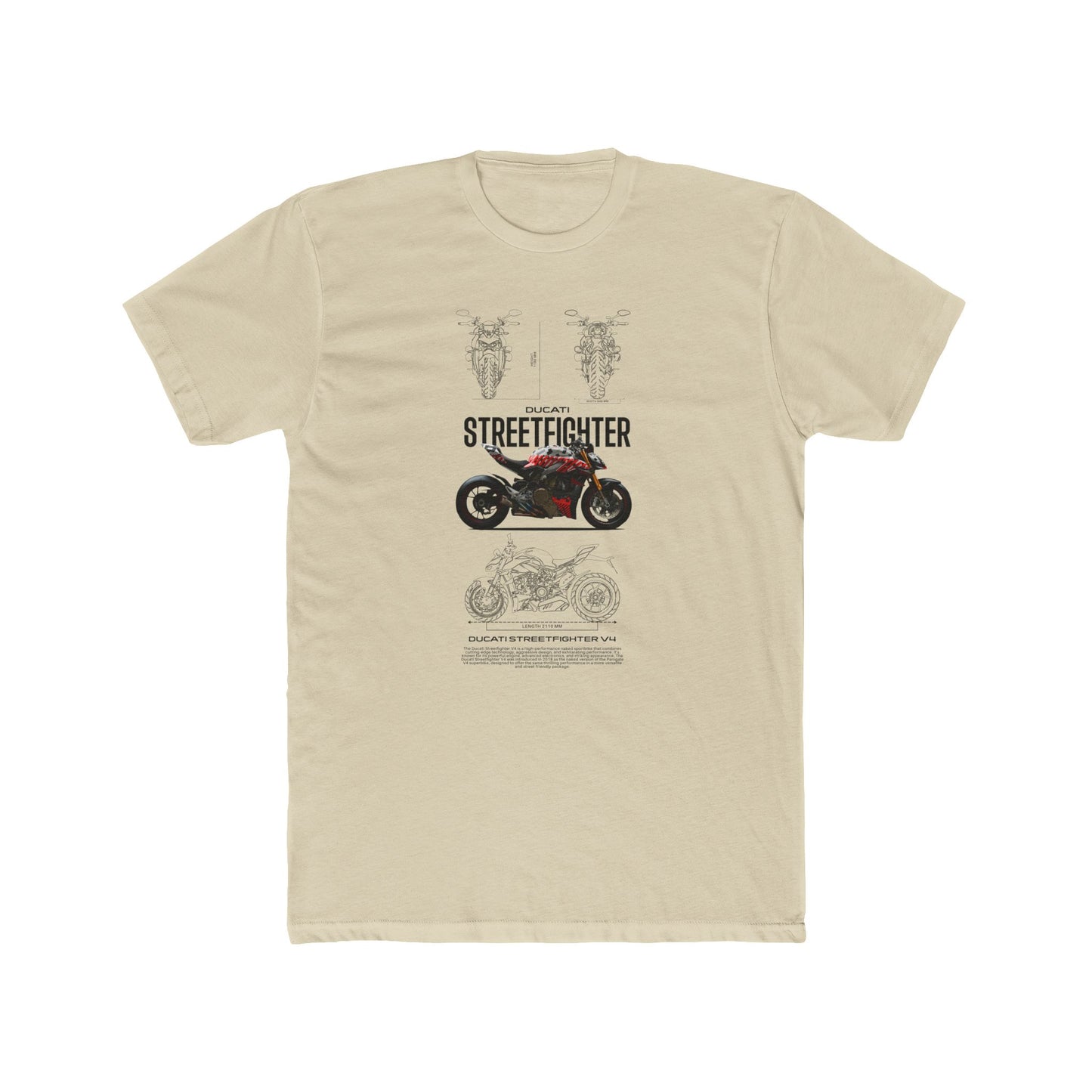 Ducati Streetfighter Unisex Cotton Crew Tee - Perfect T-shirt Gift for Motorcycle Lovers - CreativeRino
