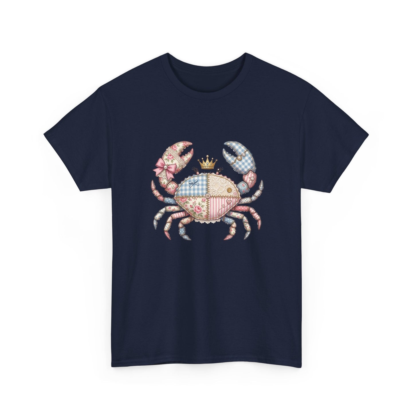Patchwork Crab T-Shirt — Cute Coastal Animal Tee for Beach Lovers Printify