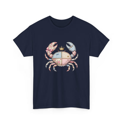 Patchwork Crab T-Shirt — Cute Coastal Animal Tee for Beach Lovers Printify