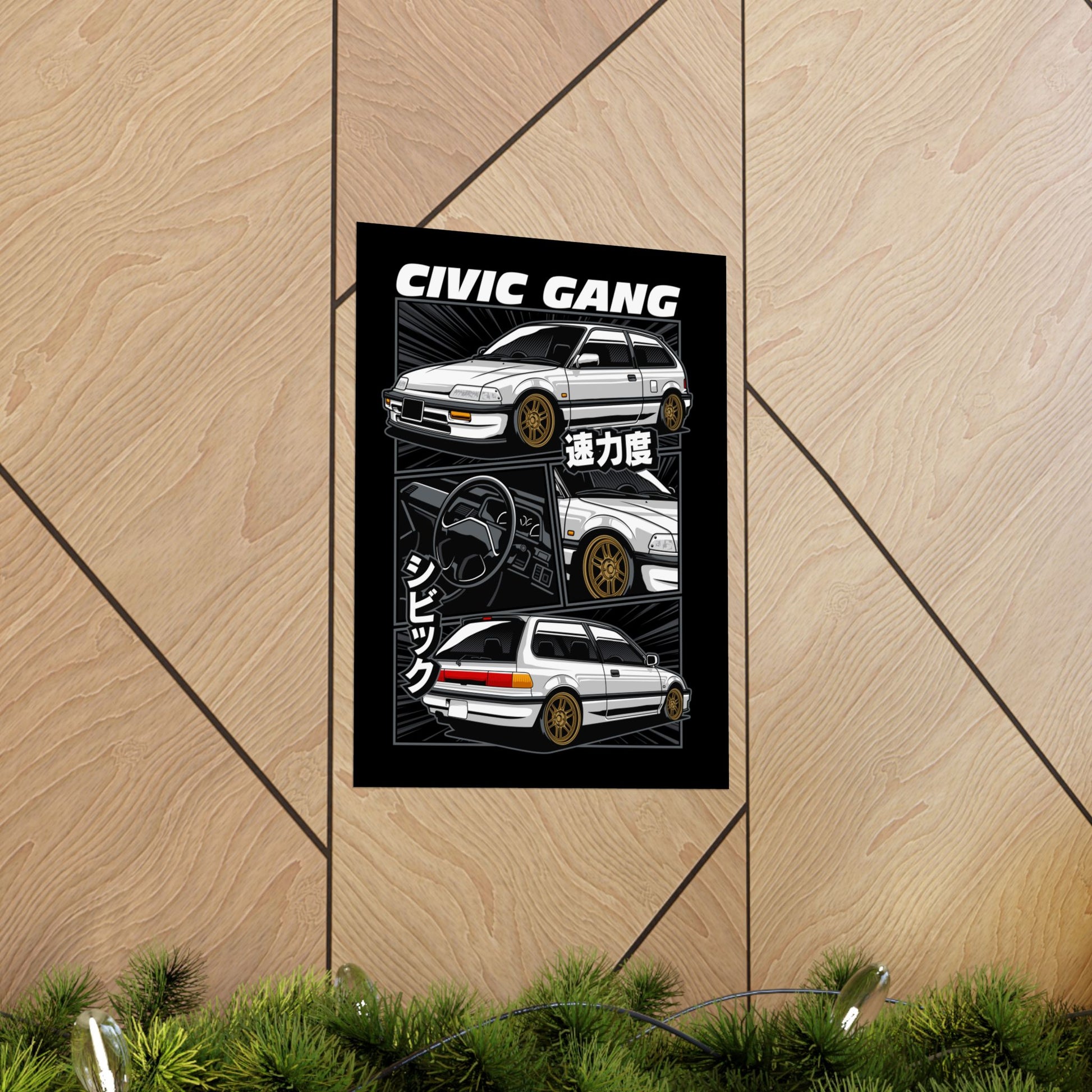 Civic Gang Matte Vertical Poster - Car Enthusiast Wall Art - CreativeRino