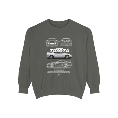 Toyota MK4 Supra Unisex Garment-Dyed Sweatshirt - Classic Car T-shirt - CreativeRino