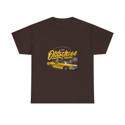 Retro Car Unisex Heavy Cotton Tee - "Oldschool Cruisin'" T-shirt Design - CreativeRino