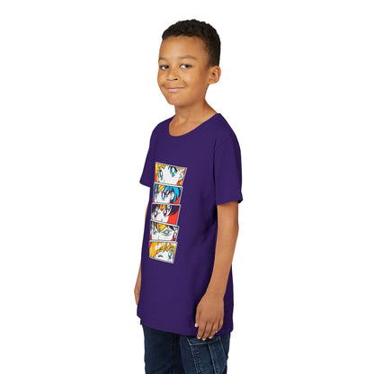 Youth Anime-Inspired Short Sleeve Tee - Colorful Sailor Moon Character Eyes T-shirt Design - CreativeRino