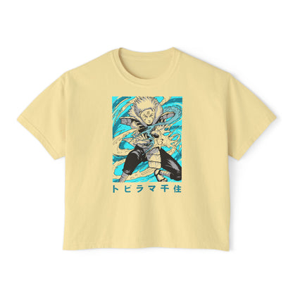 Women Boxy Tee with Anime Design - Stylish Naruto Graphic T-shirt for Fans - CreativeRino