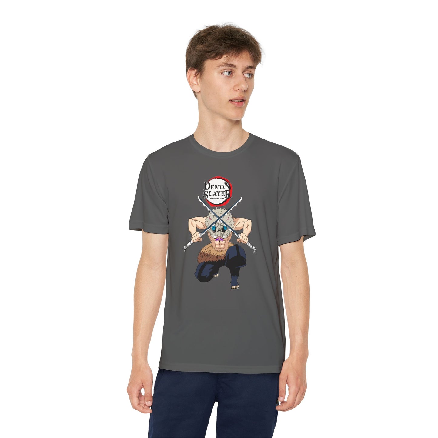 Youth Demon Slayer Competitor Tee - Bold Orange Anime T-shirt for Fans - CreativeRino