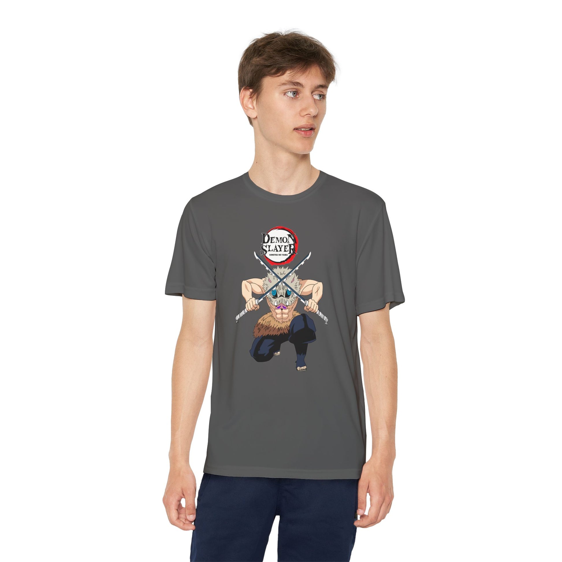 Youth Demon Slayer Competitor Tee - Bold Orange Anime T-shirt for Fans - CreativeRino