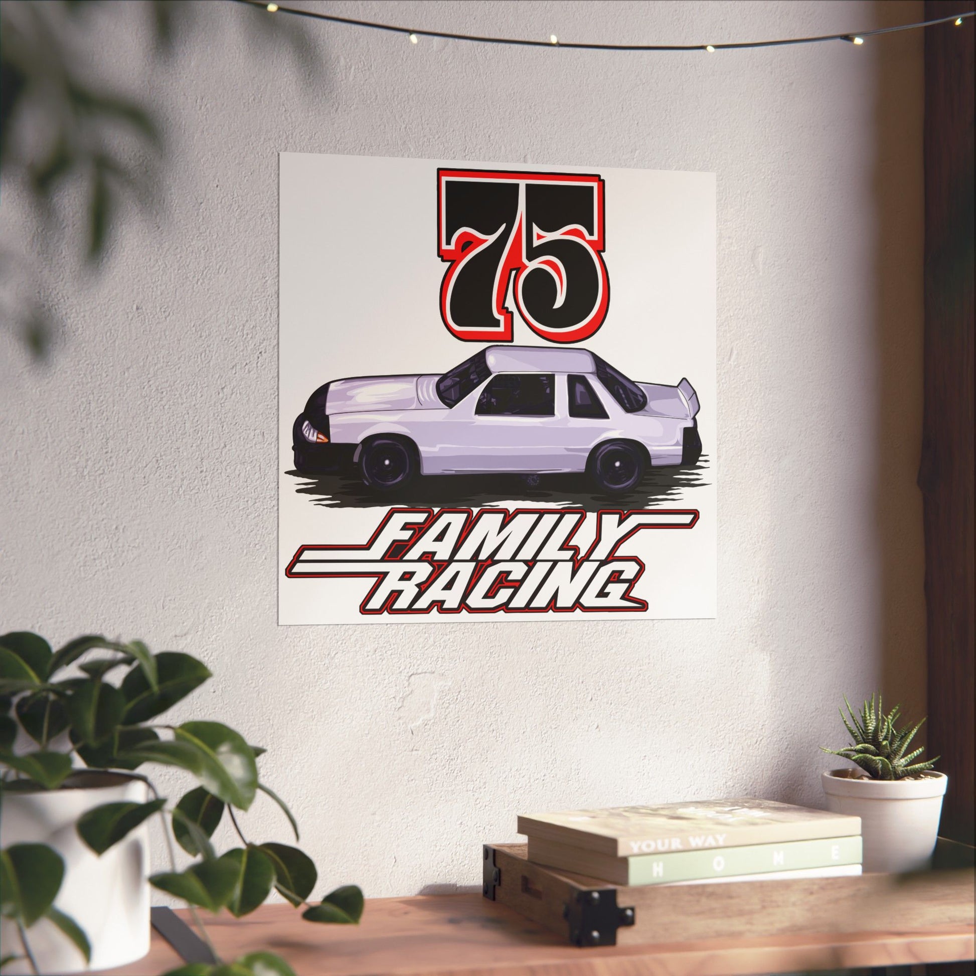 Custom Family Racing Matte Square Posters - 75 Vintage Car Art - CreativeRino