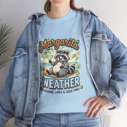 Margarita Weather T-Shirt — Cute Raccoon Cocktail Tee for Summer & Parties Printify