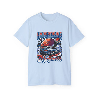 Hyperdrive Dynamics Unisex Ultra Cotton Tee - Retro Space Car Graphic T-Shirt - CreativeRino