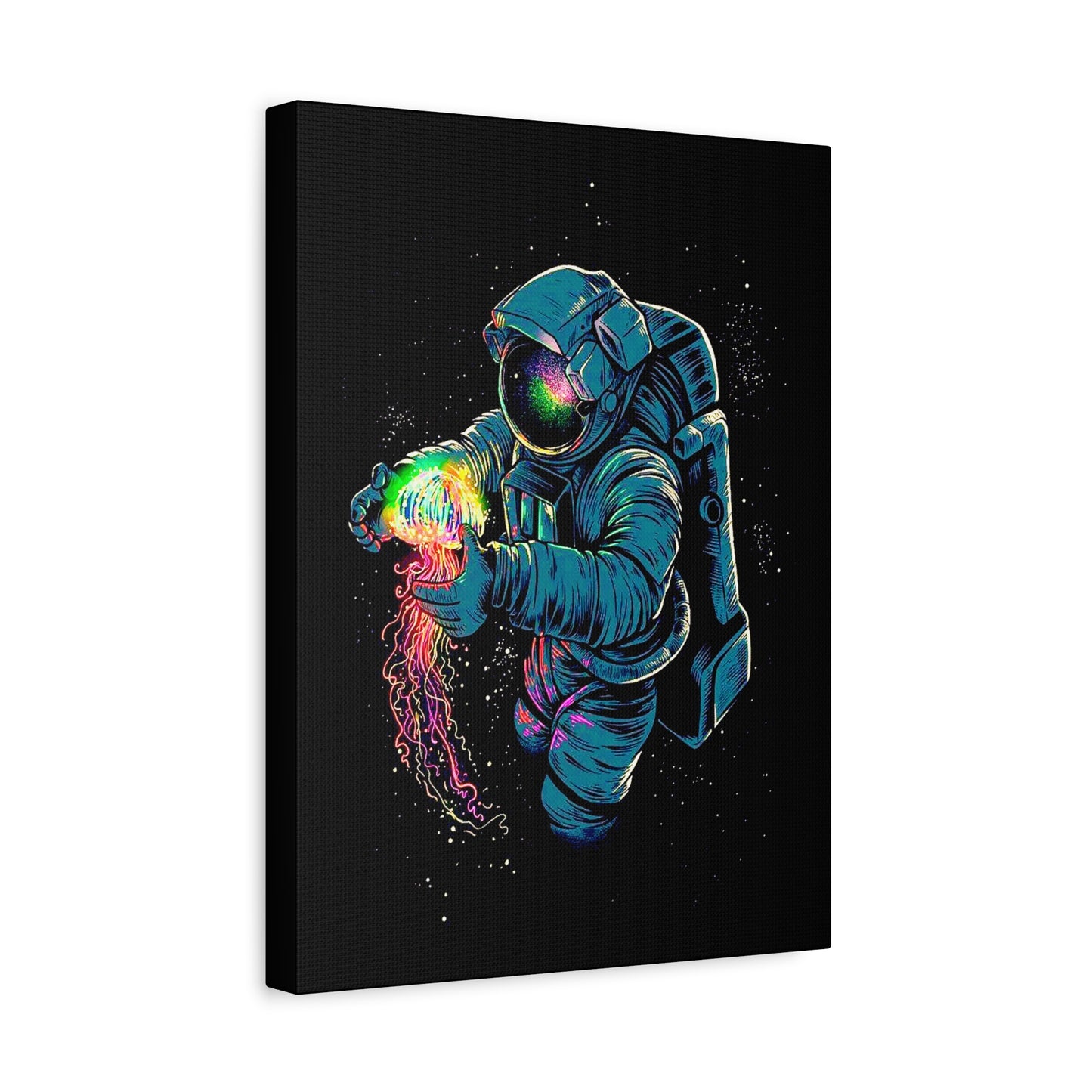 Cosmic Astronaut Canvas Art - Colorful Space Decor - CreativeRino