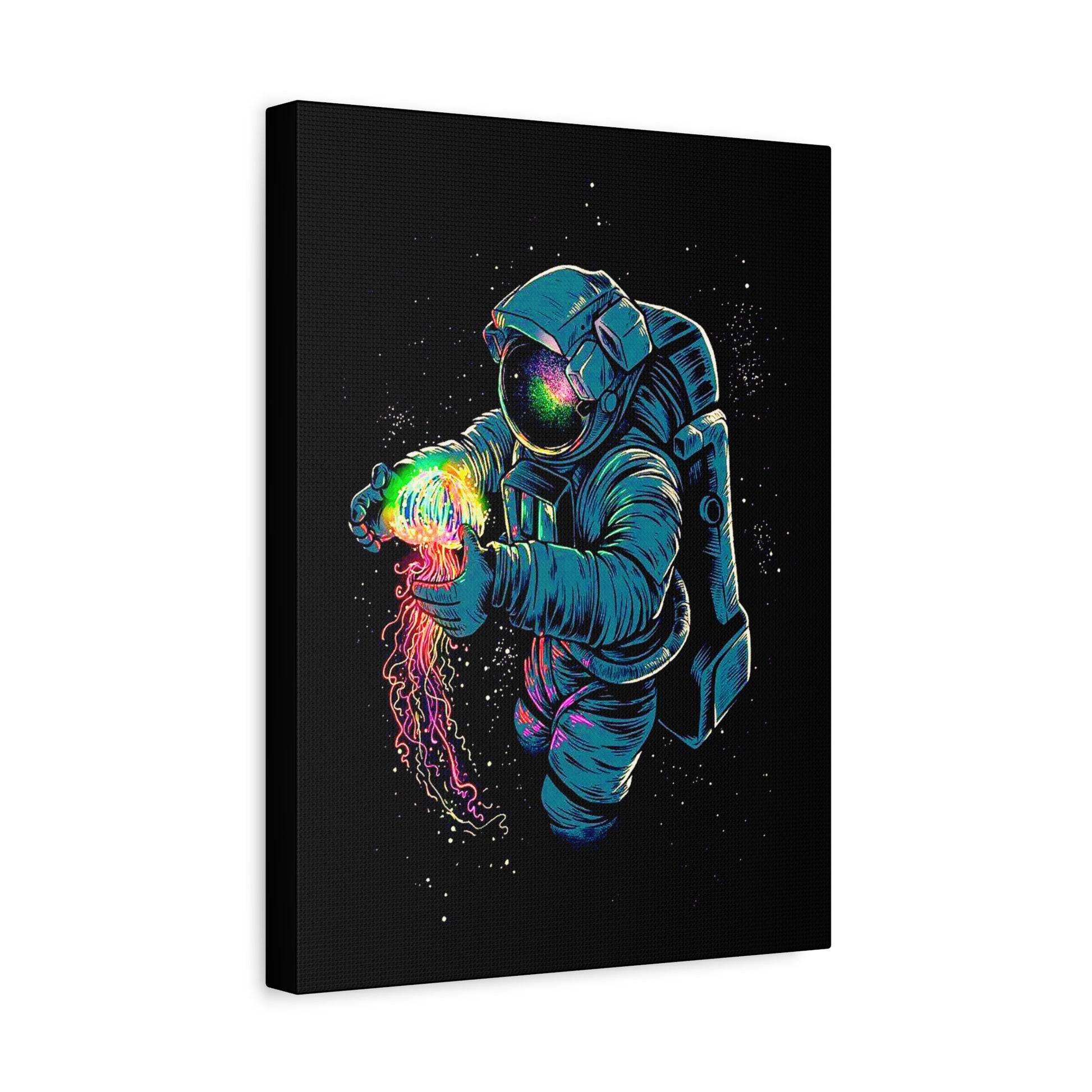 Cosmic Astronaut Canvas Art - Colorful Space Decor - CreativeRino