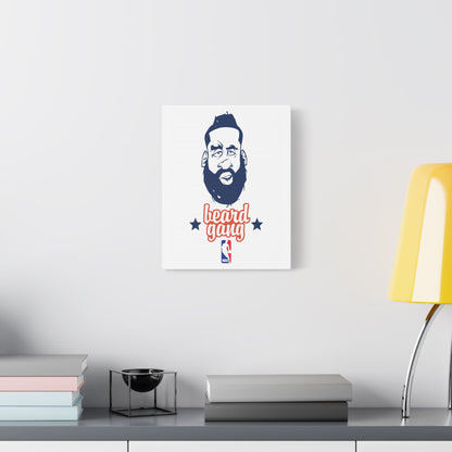 James Harden Beard Gang Satin Canvas Wall Art - CreativeRino