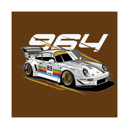 Porsche 964 Vintage Car Poster - Racing Art for Car Enthusiasts - CreativeRino
