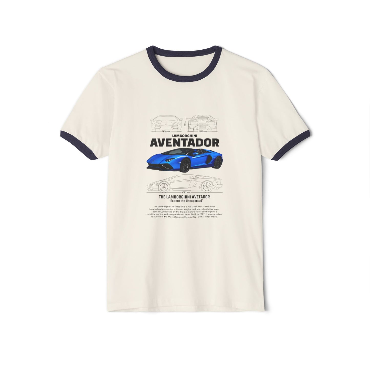 Lamborghini Aventador Unisex Ringer T-Shirt - Car Enthusiast Apparel - CreativeRino