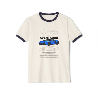 Lamborghini Aventador Unisex Ringer T-Shirt - Car Enthusiast Apparel - CreativeRino