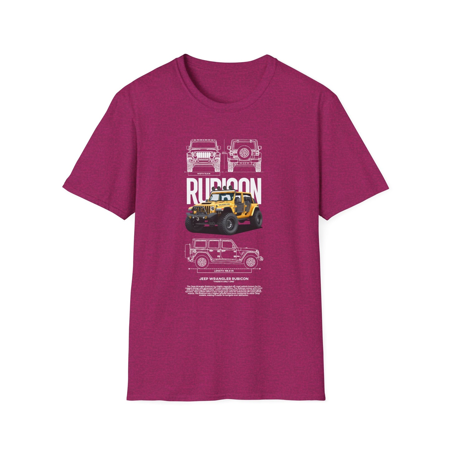 Rubicon Awaits Unisex Softstyle T-Shirt - Off-Road Vehicle Design - CreativeRino