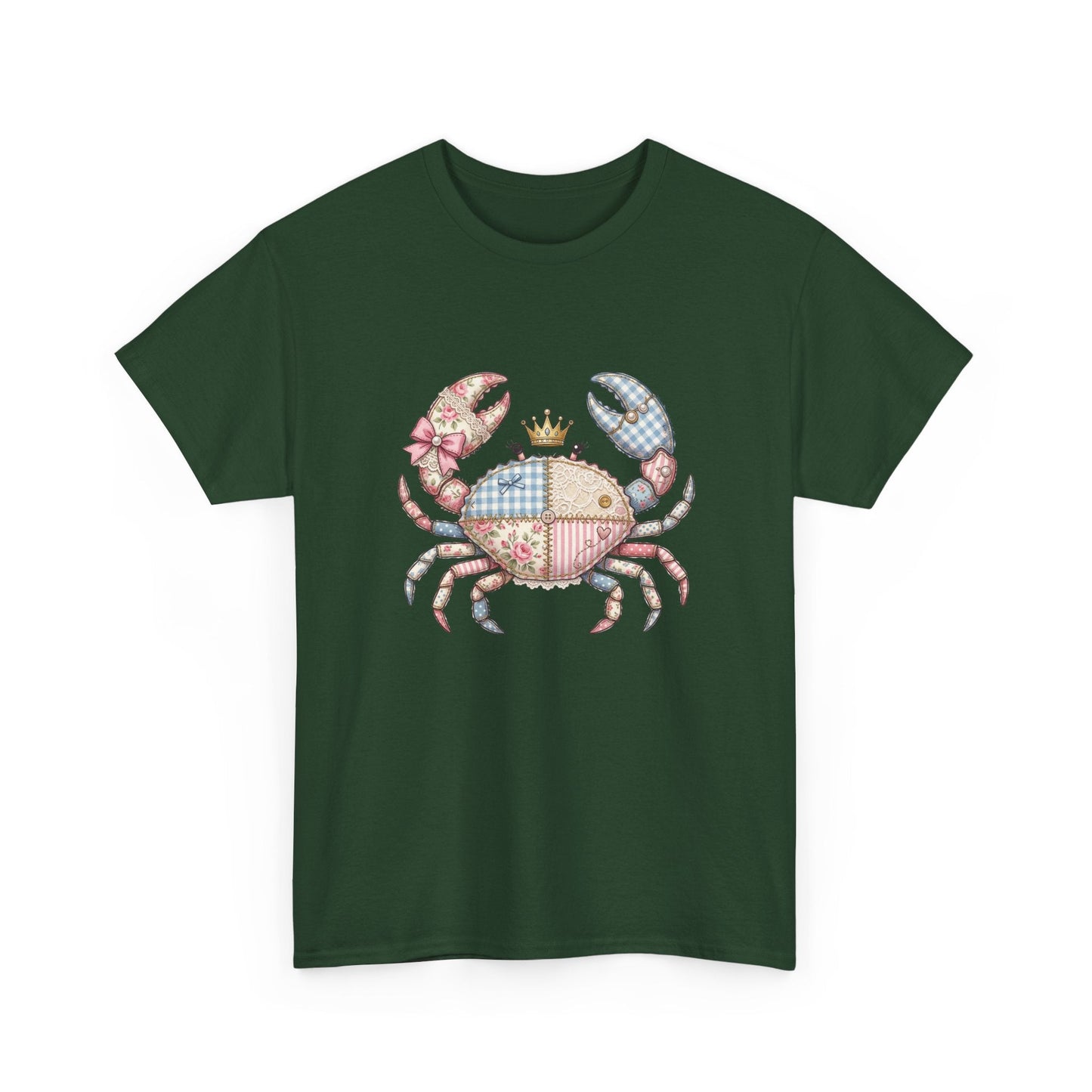 Patchwork Crab T-Shirt — Cute Coastal Animal Tee for Beach Lovers Printify