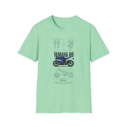 Yamaha R6 Motorcycle Softstyle T-Shirt for Riders - CreativeRino