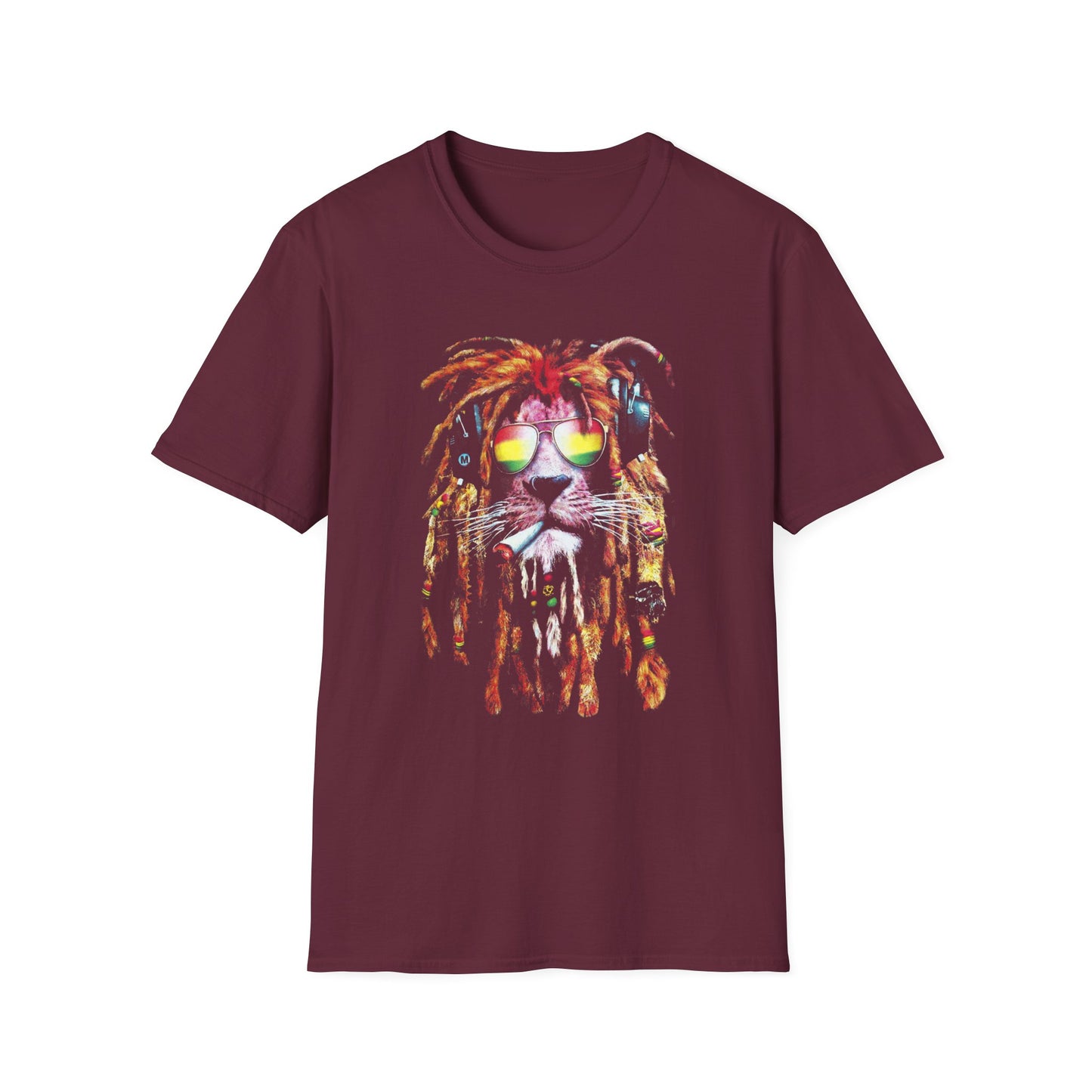 Iron Lion Zion Vibes Unisex Softstyle T-Shirt - Cool Graphic Tee for Music Lovers - CreativeRino