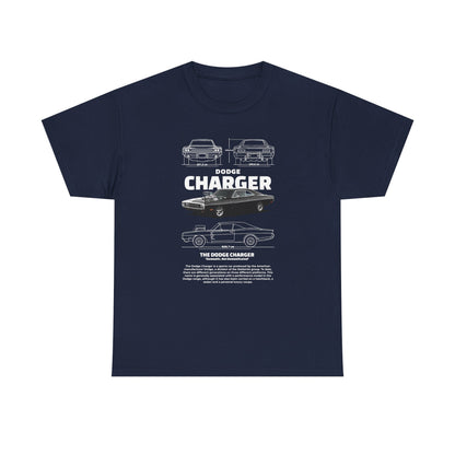 Dodge Challenger Car Graphic Unisex Heavy Cotton Tee - Vintage Automobile T-Shirt - CreativeRino