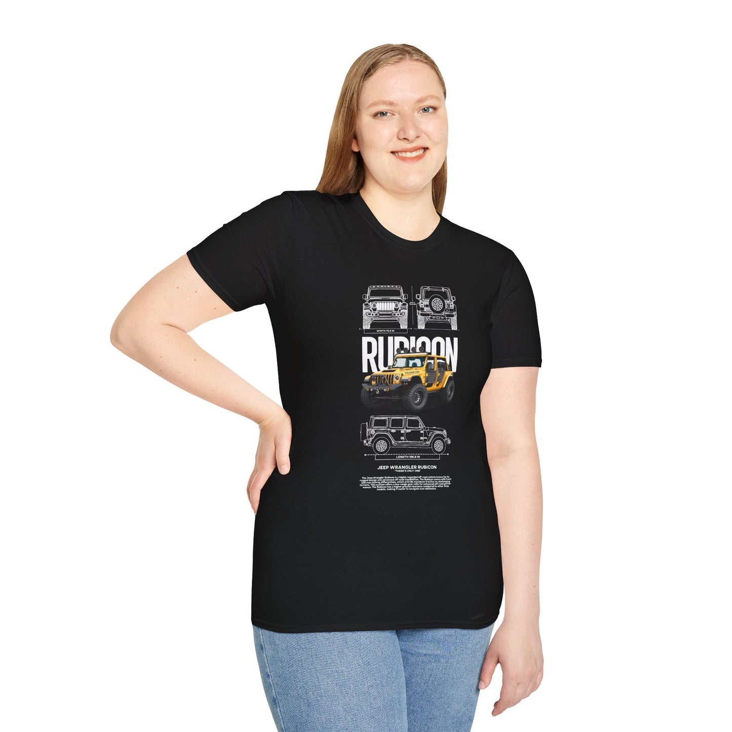 Rubicon Awaits Unisex Softstyle T-Shirt - Off-Road Vehicle Design - CreativeRino