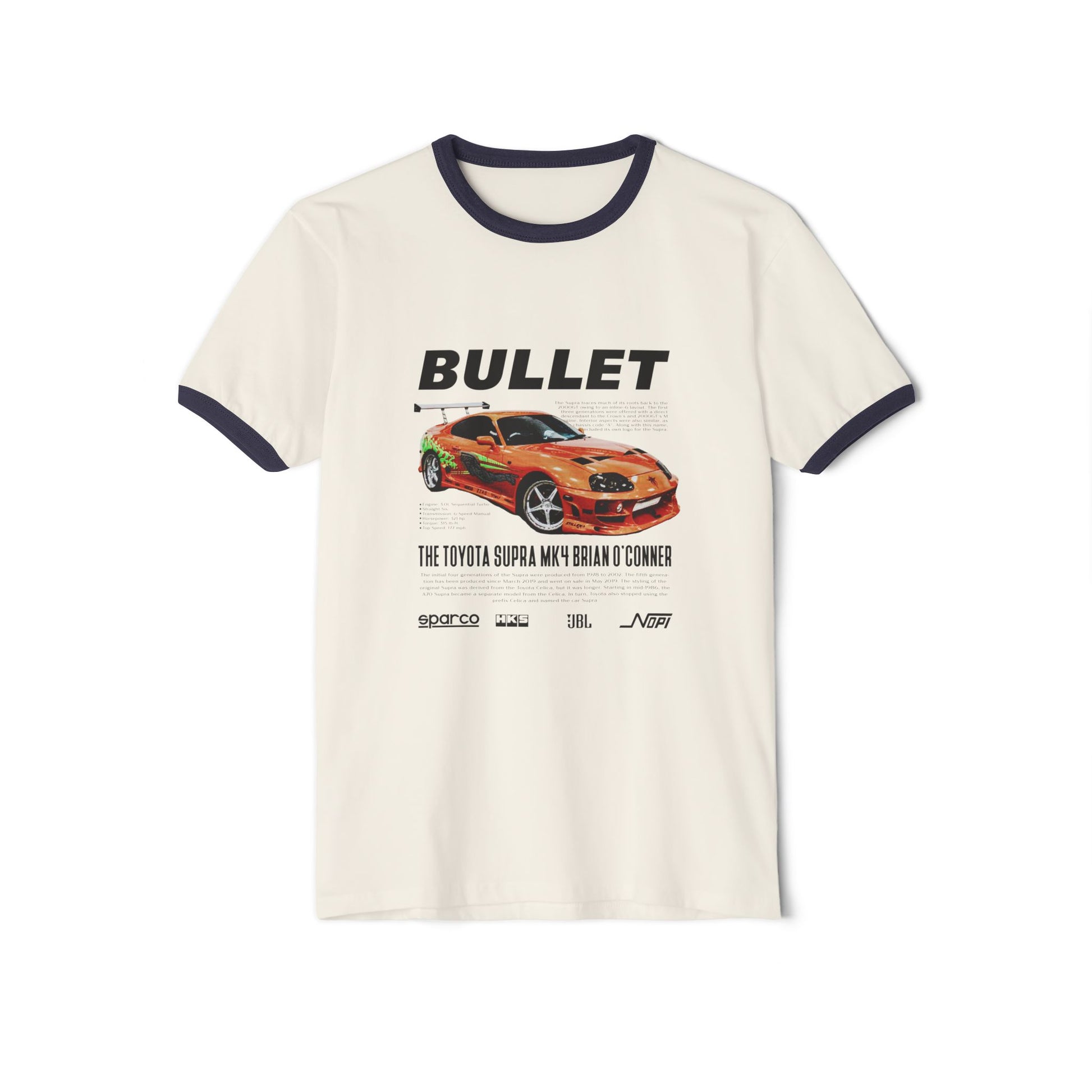 Toyota Supra MK4 Brian Unisex Ringer T-Shirt | Fast and Furious Car T-shirt - CreativeRino
